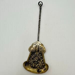 Antique silver plated insects flowers tea leaves caddy sugar salt spoon